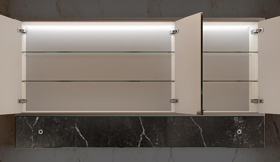 Hängeschrank mit Spiegel Lily und Beleuchtung – beleuchteter spiegel | ARTFORMA