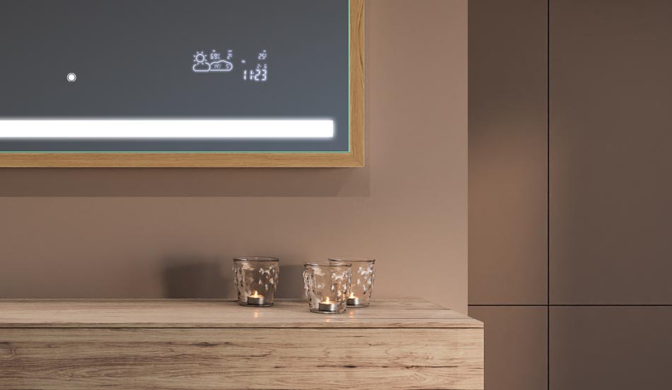 Rahmenspiegel im Loft-Look mit Beleuchtung – beleuchteter spiegel | ARTFORMA