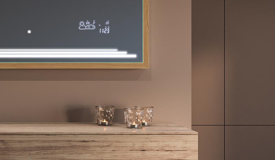 Rahmenspiegel im Loft-Look mit Beleuchtung – beleuchteter spiegel | ARTFORMA