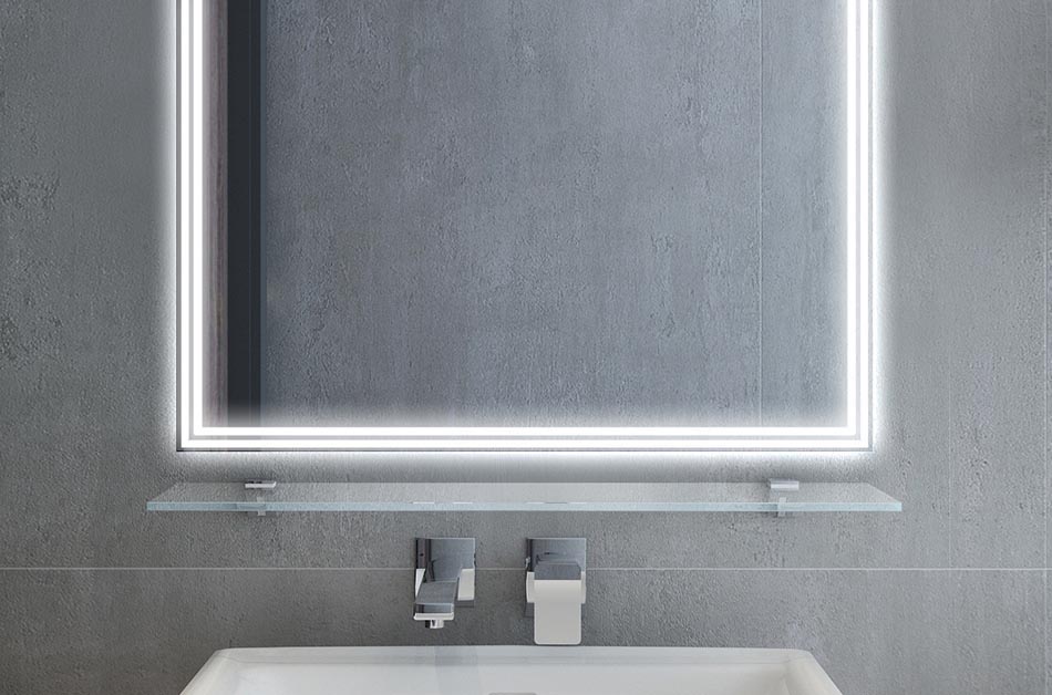 Dieses Zubehör ist aus hochwertigem Glas gefertigt. Dank dessen passt es ausgezeichnet zum Spiegel! Die Zahnbürste, Lieblingsparfüm oder Rasierer- alles in Reichweite!