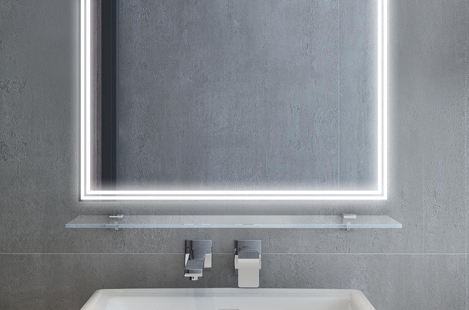 Dieses Zubehör ist aus hochwertigem Glas gefertigt. Dank dessen passt es ausgezeichnet zum Spiegel! Die Zahnbürste, Lieblingsparfüm oder Rasierer- alles in Reichweite!