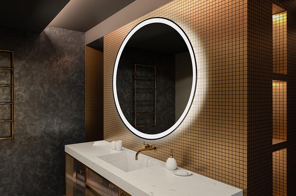 Minimalistischer runder Spiegel mit Ambientlicht – wandspiegel mit beleuchtung | ARTFORMA