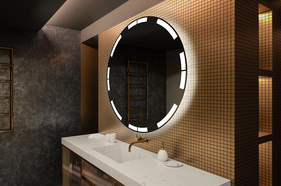 Minimalistischer runder Spiegel mit Ambientlicht – wandspiegel mit beleuchtung | ARTFORMA