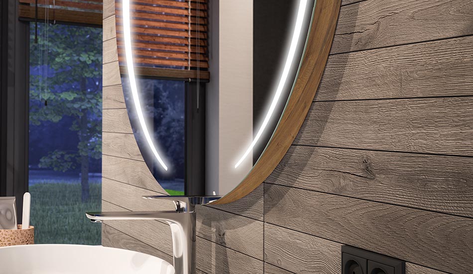 Runder LED-Spiegel mit sanfter Hintergrundbeleuchtung – runder spiegel mit licht | ARTFORMA