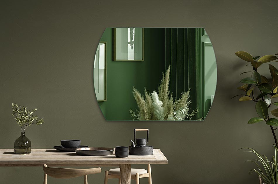 Ein Spiegel mit der Möglichkeit, die Farbe der Fläche zu wählen, ist ein funktionales und elegantes Accessoire, das zu jedem Innenraum passt. Wählen Sie die Farbe der Spiegelfläche für die individuellen Bedürfnisse und den Stil des Raumes. Verschiedene Flächenfarben sind verfügbar, einschließlich goldfarben und schwarzgrau. Der Spiegel kann in allen Räumen wie Bad, Schlafzimmer, Flur oder Wohnzimmer verwendet werden. Einfache Montage und für die tägliche Pflege.