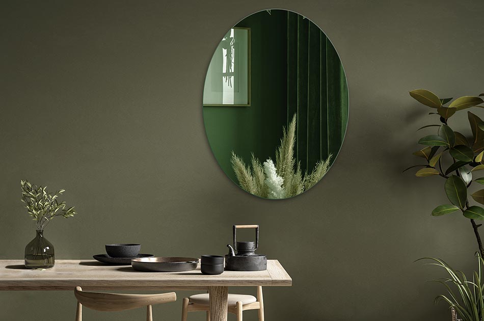 Ein Spiegel mit der Möglichkeit, die Farbe der Fläche zu wählen, ist ein funktionales und elegantes Accessoire, das zu jedem Innenraum passt. Wählen Sie die Farbe der Spiegelfläche für die individuellen Bedürfnisse und den Stil des Raumes. Verschiedene Flächenfarben sind verfügbar, einschließlich goldfarben und schwarzgrau. Der Spiegel kann in allen Räumen wie Bad, Schlafzimmer, Flur oder Wohnzimmer verwendet werden. Einfache Montage und für die tägliche Pflege.
