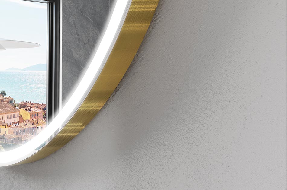 Design-Spiegel asymmetrisch mit intelligentem Licht – beleuchteter spiegel | ARTFORMA