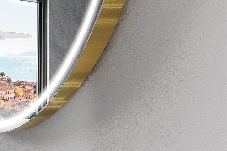 Design-Spiegel asymmetrisch mit intelligentem Licht – beleuchteter spiegel | ARTFORMA