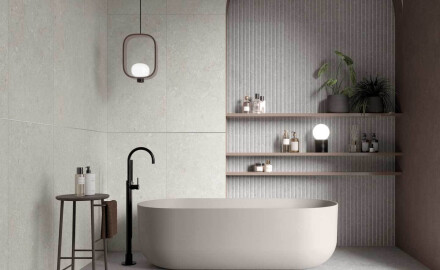 Feinsteinzeug für den Boden, 60 x 120 cm, taupe, matt, A4H1102 Shellstone Taupe