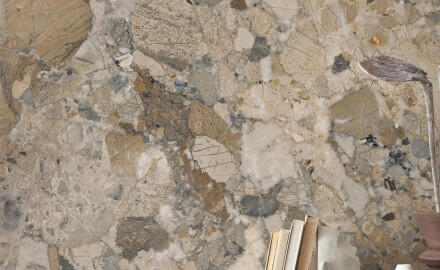 Großformatige Feinsteinzeugfliesen 120 x 280, Marmor, beige-grau, glänzend, A4H1111 Calda Ambrozia