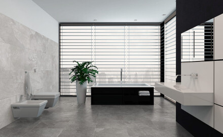 Feinsteinzeugfliese 60 x 120 cm, steinweiß matt, A4H291 Lop White