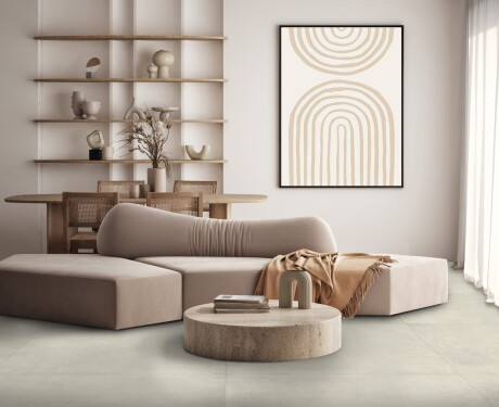Glasierte Feinsteinzeugfliesen für den Boden, 60 x 120 cm, hellgrau, Betonoptik, matt, rektifiziert, A4H302 Massive Snow