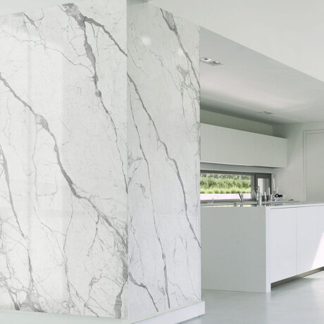 Großformatige Feinsteinzeugfliese 120 x 270 cm, glänzend, mit grauer Ader, rektifiziert, A4H451 Statuario Superiore #6