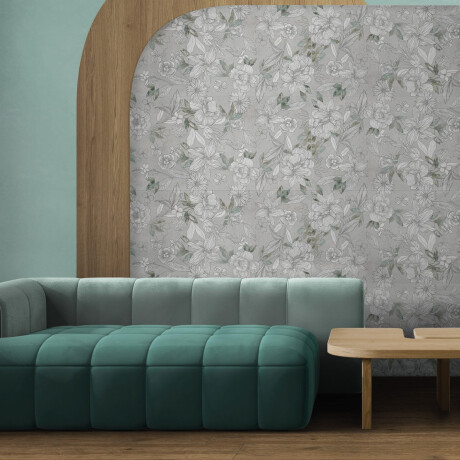 Wandfliesen 60 x 120 cm, grau mit Blumenmustern, matt, A4H923 Lirio #3