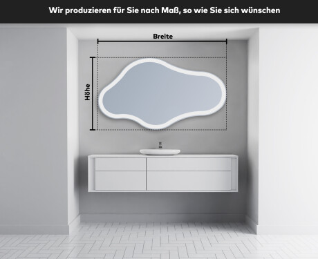 Unregelmäßiger asymmetrischer Spiegel mit LED Beleuchtung C222 #5