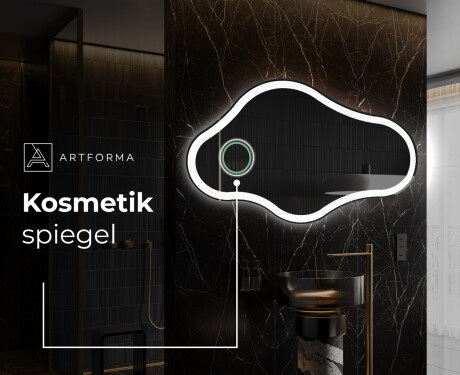 Unregelmäßiger asymmetrischer Spiegel mit LED Beleuchtung C222 #4