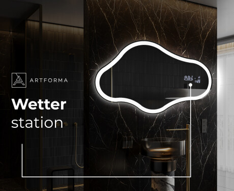 Unregelmäßiger asymmetrischer Spiegel mit LED Beleuchtung C222 #6