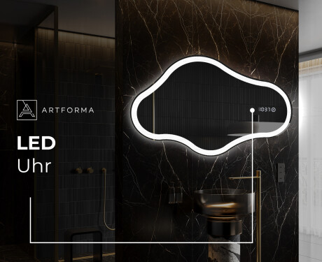 Unregelmäßiger asymmetrischer Spiegel mit LED Beleuchtung C222 #7