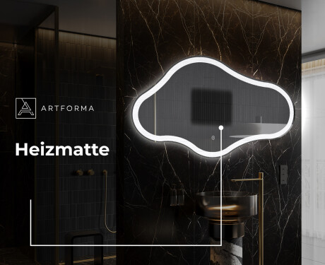 Unregelmäßiger asymmetrischer Spiegel mit LED Beleuchtung C222 #8