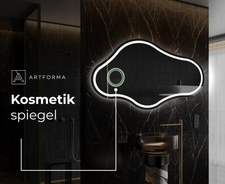 Unregelmäßiger asymmetrischer Spiegel mit LED Beleuchtung C223 #6
