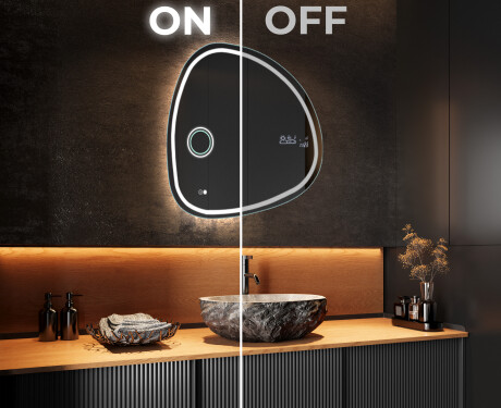 Unregelmäßiger asymmetrischer Spiegel mit LED Beleuchtung EG223 #3