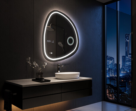 Unregelmäßiger asymmetrischer Spiegel mit LED Beleuchtung EG223 #10