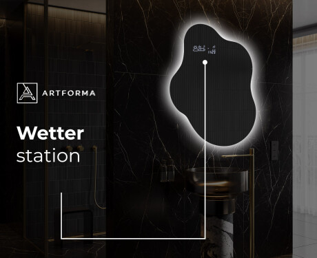 Unregelmäßiger asymmetrischer Spiegel mit LED Beleuchtung EM221 #7