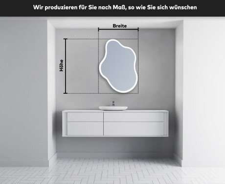 Unregelmäßiger asymmetrischer Spiegel mit LED Beleuchtung EM222 #4