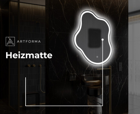 Unregelmäßiger asymmetrischer Spiegel mit LED Beleuchtung EM222 #9