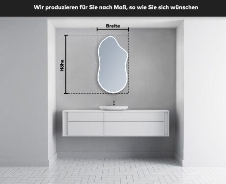 Unregelmäßiger asymmetrischer Spiegel mit LED Beleuchtung F223 #5