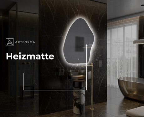 Unregelmäßiger asymmetrischer Spiegel mit LED Beleuchtung G221 #8