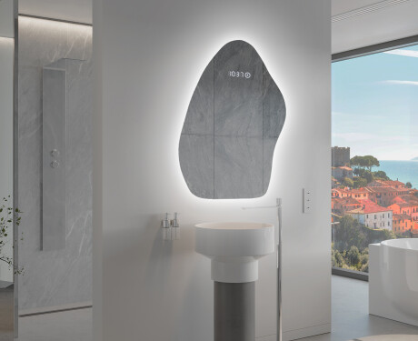 Unregelmäßiger asymmetrischer Spiegel mit LED Beleuchtung G221 #9