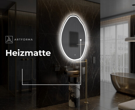 Unregelmäßiger asymmetrischer Spiegel mit LED Beleuchtung U222 #9