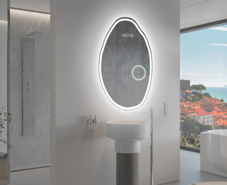 Unregelmäßiger asymmetrischer Spiegel mit LED Beleuchtung U222 #10