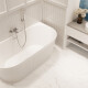Freistehende geriffelte Badewanne Glamour 170 cm, komplett mit Siphon und Stopfen/Ablauf in Weiß #1