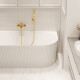 Freistehende geriffelte Badewanne Glamour 170 cm, komplett mit Siphon und Stopfen/Ablauf in Weiß #3