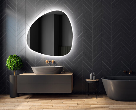 Unregelmäßiger asymmetrischer Spiegel mit LED Beleuchtung J221 #2