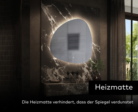 Unregelmäßiger asymmetrischer Spiegel mit LED Beleuchtung J221 #9