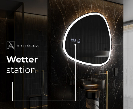 Unregelmäßiger asymmetrischer Spiegel mit LED Beleuchtung J222 #8
