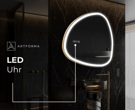 Unregelmäßiger asymmetrischer Spiegel mit LED Beleuchtung J222 #9