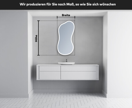 Unregelmäßiger asymmetrischer Spiegel mit LED Beleuchtung K222 #5