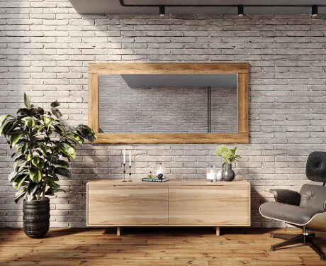 Rechteckig Wandspiegel mit Rahmen massivholz L224 #5