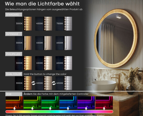 Spiegel in einem Holzrahmen mit LED-Beleuchtung #5