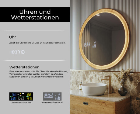 Spiegel in einem Holzrahmen mit LED-Beleuchtung #6