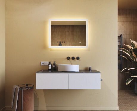 Rechteckiger Badspiegel mit Licht LED  mit Dual color, Touch Schalter, Heizmatte #9