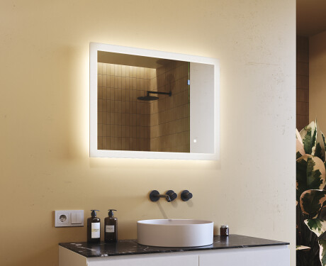 Badspiegel rechteckig mit Beleuchtung LED  mit Dual color, Touch Schalter
