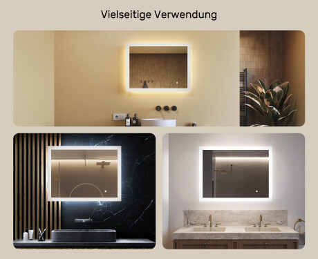 Badspiegel rechteckig mit Beleuchtung LED  mit Dual color, Touch Schalter #2