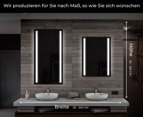 Rechteckiger Badspiegel mit LED Beleuchtung L02 #7