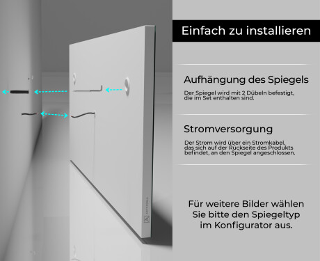 Rechteckiger Badspiegel mit LED Beleuchtung L23 #11
