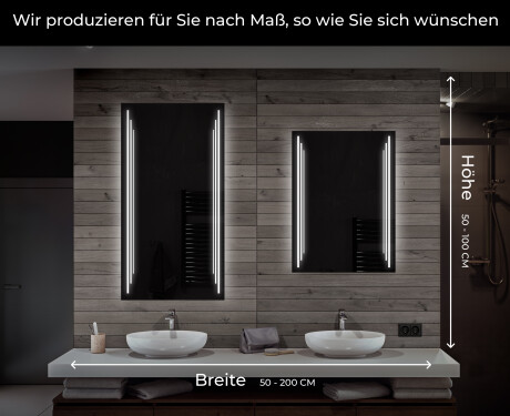 Rechteckiger Badspiegel mit LED Beleuchtung L27 #7